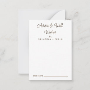 Carte Conseil Calligraphie Mariage well Wings & Advice Card