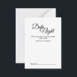 Carte Conseil Calligraphie noir et blanc simple Nuit<br><div class="desc">Cette simple carte de conseil de nuit en calligraphie noir et blanc apporte un luxe élégant mais une touche moderne à la fois minimaliste et plus traditionnelle ou formelle mariage. La calligraphie décontractée permet une sensation d'antiquité, tandis que le design neutre et élégant peut être combiné avec tous les aspects...</div>