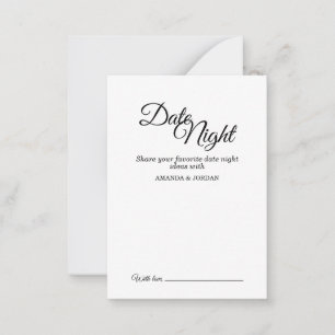 Carte Conseil Calligraphie noir et blanc simple Nuit