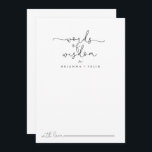 Carte Conseil Calligraphie simple Mots Mariages de sagesse<br><div class="desc">Cette simple calligraphie mariage mots de sagesse conseil carte est parfait pour un mariage rustique. Le design sobre et élégant présente une typographie de script classique et sophistiquée en noir et blanc. Ces cartes sont parfaites pour un mariage, une douche nuptiale, un baby shower, une fête de remise de diplômes...</div>