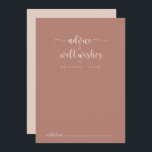 Carte Conseil Calligraphie Terracotta Mariage bien souhaits<br><div class="desc">Cette calligraphie en terre cuite mariage bien des souhaits carte conseil est parfait pour un mariage rustique. Le design sobre et élégant est caractérisé par une typographie classique et sophistiquée. Ces cartes sont parfaites pour un mariage, une douche nuptiale, un baby shower, une fête de remise de diplômes et plus...</div>