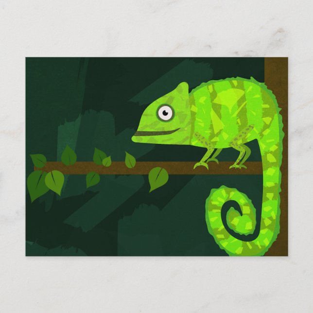 Carte Conseil Caméléon vert mignon (Devant)