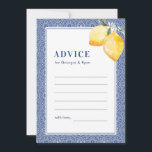 Carte Conseil Carrelage bleu méditerranéen Citron Côte Amalfi Ma<br><div class="desc">Ces jolies cartes de conseils méditerranéennes vous apporteront un complément merveilleux à vos fournitures mariages ! Customisez facilement le texte en cliquant sur l'option "personnaliser".</div>