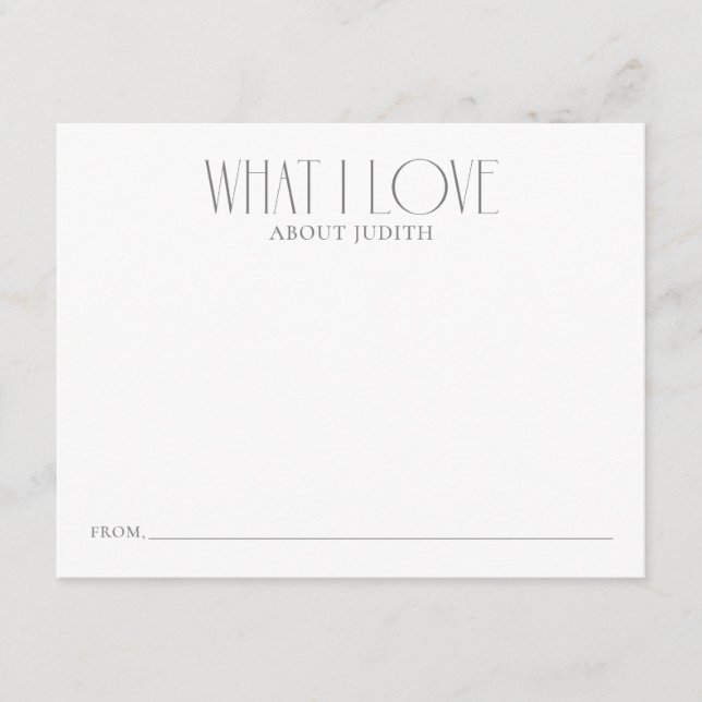 Carte Conseil Ce que j'aime Keepsaké (Devant)