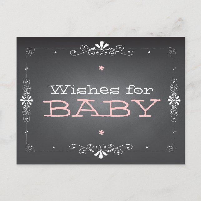 Carte Conseil Chalkboard Wings for Baby shower Activity Card (Devant)