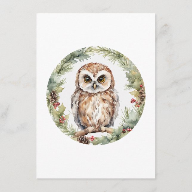 Carte Conseil christmas owl illustration owl wall art holiday  (Devant)
