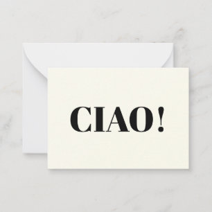 Carte Conseil Ciao ! Ciao, bonjour, salut, ivoire noir
