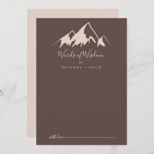 Carte Conseil Clear Mountain Mariage campagnard Mots de sagesse