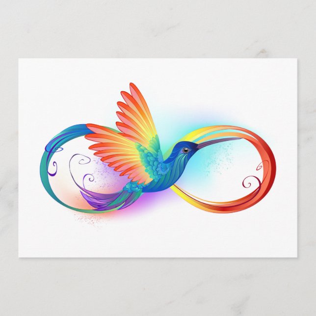 Carte Conseil Colibri arc-en-ciel avec symbole Infinity (Devant)