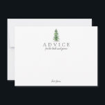 Carte Conseil Collection de Mariages de la forêt de pins d'aquar<br><div class="desc">Célébrez dans le style avec ces cartes de conseil modernes et tendance. Le design simple et élégant permettra à vos invités d'écrire une note de conseil à garder et à lire dans les années à venir. Le libellé est facile à personnaliser, de sorte que ces cartes peuvent rapidement être transformées...</div>