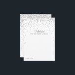 Carte Conseil Collection de Mariages vintage Glam Silver Confett<br><div class="desc">Ajoutez une touche de glamour à votre mariage avec ces cartes de conseils en confetti argent. Le design simple et élégant permettra à vos invités d'écrire une note de conseil à garder et à lire dans les années à venir. Le libellé est facile à personnaliser, de sorte que ces cartes...</div>