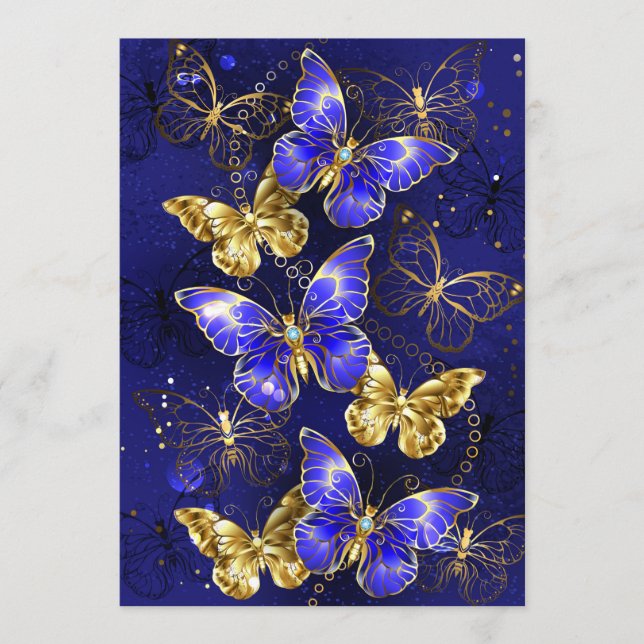 Carte Conseil Composition avec papillons Sapphire (Devant)