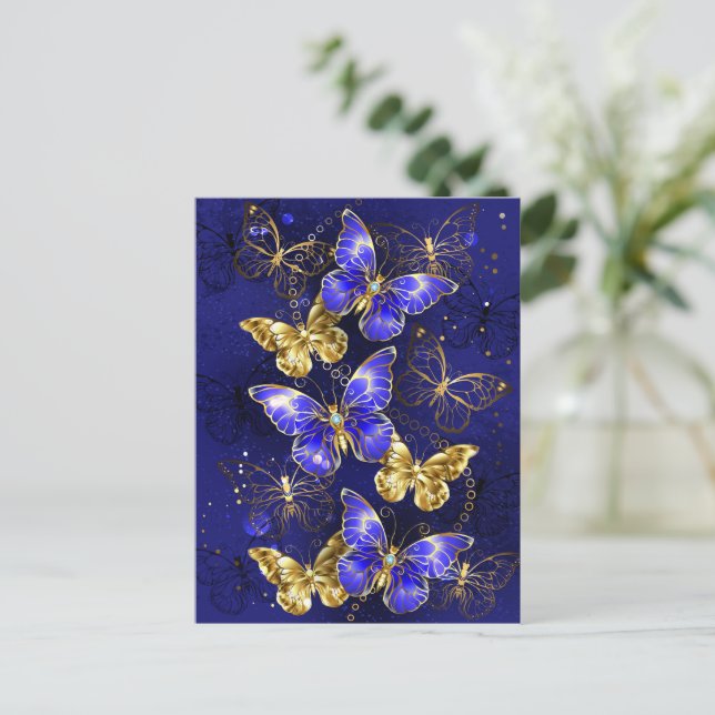 Carte Conseil Composition avec papillons Sapphire (Debout devant)