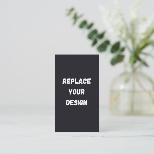 Carte Conseil Conception simple noire personnalisée Ajouter une  (Debout devant)