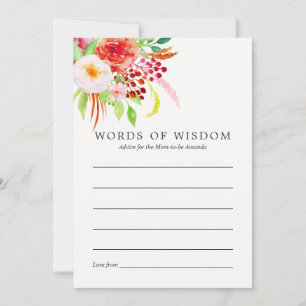 Carte Conseil Conseils de Baby Shower au Charme Rustique et Chic