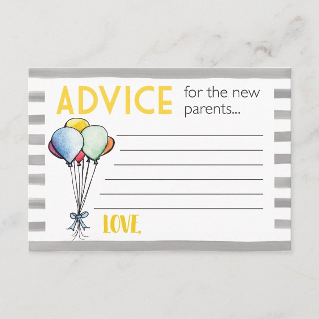 Carte Conseil Conseils de baby shower pour les nouveaux parents (Devant)