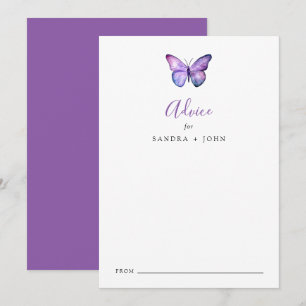 Carte Conseil Conseils de Fête des mariées papillon Voeux Mariag
