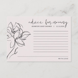 Carte Conseil Conseils de fleurs de Baby Shower Rose Pâle pour M