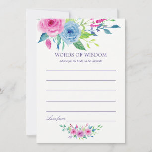 Carte Conseil Conseils de maman de mariage floral aquarelle ultr