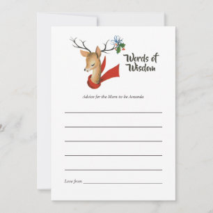 Carte Conseil Conseils de maman pour une Baby Shower de Noël rét