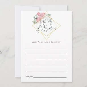 Carte Conseil Conseils de maman pour une baby shower Eucalyptus 