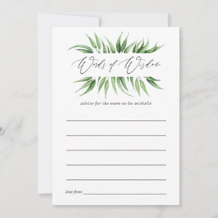 Carte Conseil Conseils de maman pour une baby shower végétale