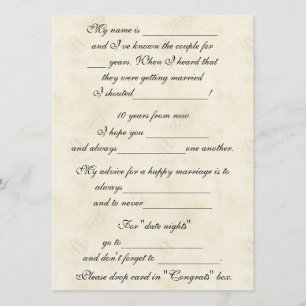 Carte Conseil Conseils de mariage drôles et mignons pour la mari
