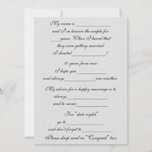 Carte Conseil Conseils de mariage drôles pour la mariée et le ma