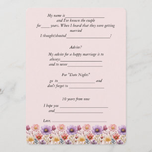 Carte Conseil Conseils de mariage Fleurs de printemps Rose Viole