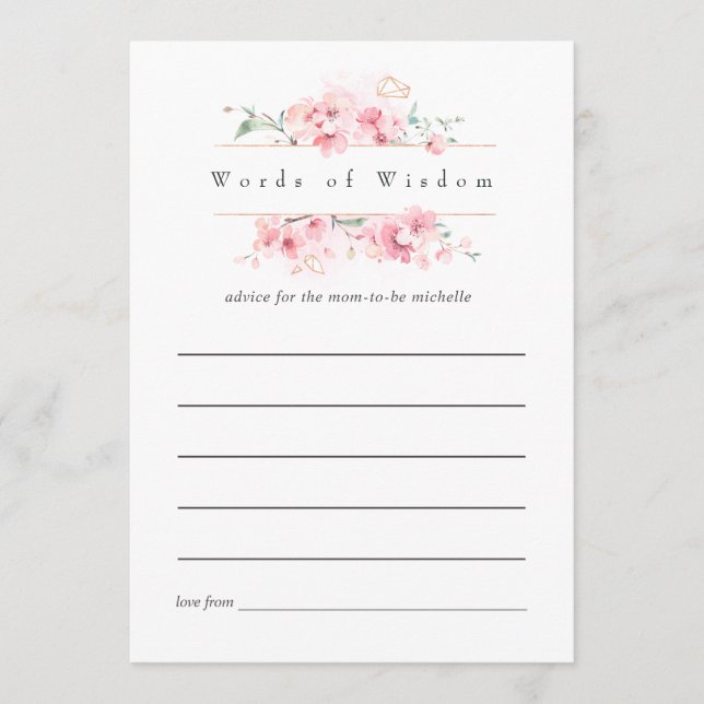 Carte Conseil Conseils de mariage géométriques de printemps de f (Devant)