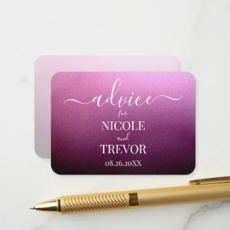 Carte Conseil Conseils de mariage ombrés texturés personnalisés