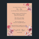 Carte Conseil Conseils de mariage Peach Fuzz Vœux de bonheur<br><div class="desc">Jolies cartes de fleurs peach fuzz de mariage pour que vos invités y inscrivent leurs conseils et leurs vœux de bonheur. Quelle charmante façon de se souvenir de votre jour spécial. Jolies fleurs aquarelles rose,  couleur peach fuzz.</div>