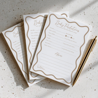 Carte Conseil Conseils de prédictions pour bébé Jeu de fête de b