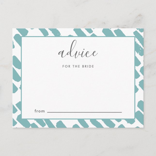 Carte Conseil Conseils de script moderne pour la mariée bleu et  (Devant)