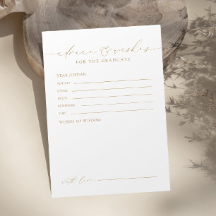 Carte Conseil Conseils et vœux de fin d'études en écriture chic