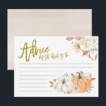 Carte Conseil Conseils floraux de citrouille blanche pour la fut<br><div class="desc">Carte de conseils floraux de citrouille blanche pour la future mariée</div>