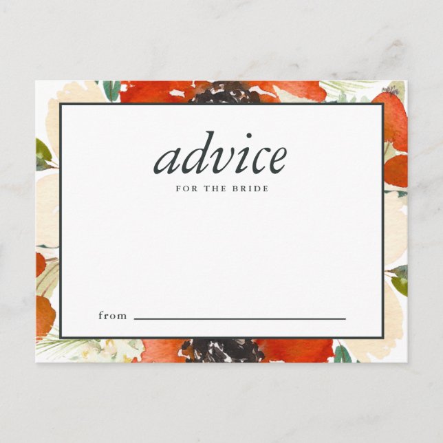 Carte Conseil Conseils Floraux pour la Mariée des Traditions Élé (Devant)