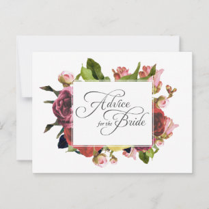 Carte Conseil Conseils floraux rose pour la mariée