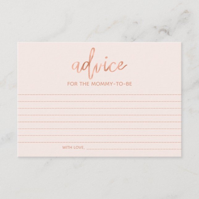 Carte Conseil Conseils pour une future maman Chic Fête bébé Rose (Devant)