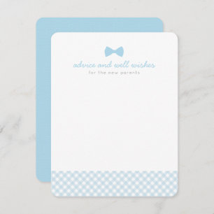Carte Conseil Cravate bleue en vichy arc baby shower mignon