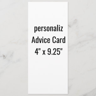 Carte Conseil créez votre propre 4" x 9,25"  au carré personnali