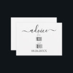 Carte Conseil Créez votre propre alliance personnalisée<br><div class="desc">Créez votre propre carte de conseil en calligraphie personnalisée Visitez notre boutique pour plus de coordination des fournitures,  décors et faveurs pour les événements mariages et spéciaux !</div>