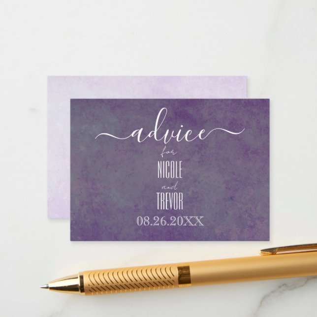 Carte Conseil Créez Votre Propre Texture De Grunge Violet (Devant/Arrière en situation)