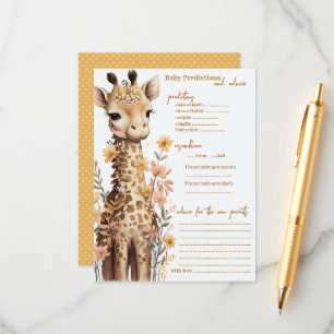 Carte Conseil Cute Aquarelle Baby Giraffe Baby shower