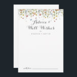 Carte Conseil Dainty Colorée Fleurs sauvages Mariages Bien voulo<br><div class="desc">Cette carte de conseil aux fleurs sauvages colorées et dainty mariage est parfaite pour un mariage rustique. Le design est composé d'aquarelle peinte à la main, de belles fleurs sauvages roses, rousses, bleues, marines, jaunes, violettes et vertes. Ces cartes sont parfaites pour un mariage, une douche nuptiale, un baby shower,...</div>