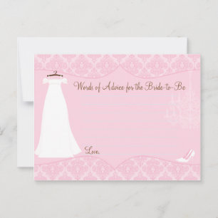 Carte Conseil Damask Fête des mariées Advice card pour la mariée