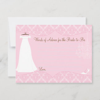 Carte Conseil Damask Fête des mariées Advice card pour la mariée