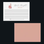 Carte Conseil Date Idées de nuit Fête des mariées Pétales et Pro<br><div class="desc">Pétales et de la Fête des mariées thème de la date de nuit carte d'idées de la nuit. Conçu et illustré par Kristine Lee www.kristineleedesigns.com</div>
