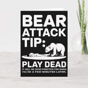 Carte Conseil d'attaque d'ours Faire le mort Drôle de ca