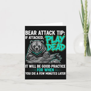 Carte Conseil d'attaque d'ours Faire le mort Humour noir